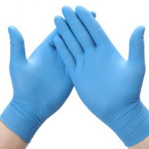 100 PCS NITRILE BLUE GLOVES-SIZE SMALL-POWDER FREE-LATEX FREE-FAST SHIPPING